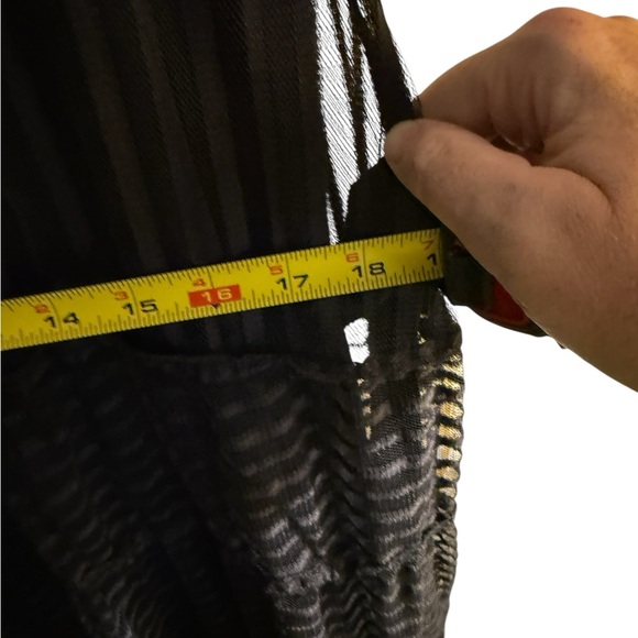 SL Fashions Black Mesh Stripe Sleeveless Dress 16W NWT - Picture 10 of 12